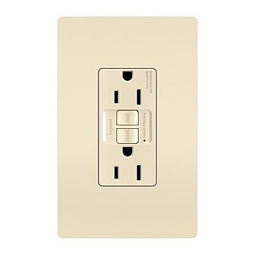 Pass & Seymour radiant® 15A Duplex Self-Test GFCI Receptacles with SafeLock® Protection, Light Almond