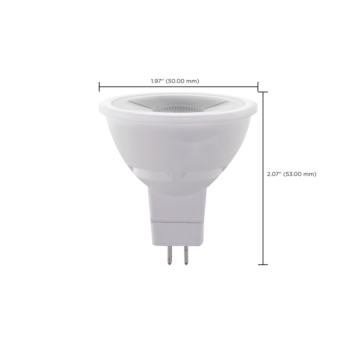 Satco 7 Watt MR16 LED - GU5.3 base - 3000K - 12 Volt - 40 deg. Beam Angle - 2-Card
