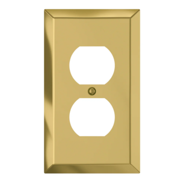 Amerelle 1-Gang Steel Duplex Opening Wall Plate (Polished Brass)