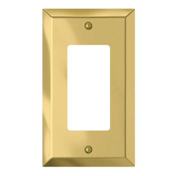 Amerelle 1-Gang Steel Decorator Opening Wall Plate (Polished Brass)