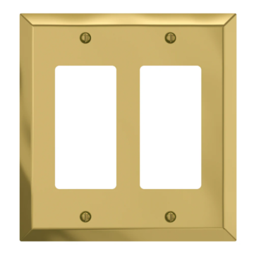 Amerelle 2-Gang Steel 2-Decorator Opening Wall Plate (Polished Brass)