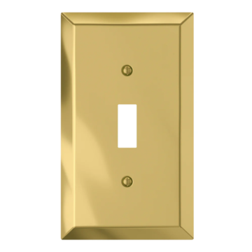 Amerelle 1-Gang Steel Toggle Opening Wall Plate (Polished Brass)