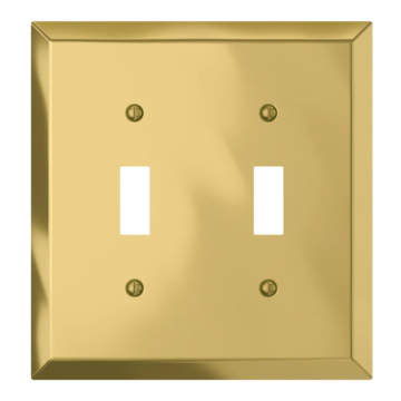 Amerelle 2-Gang Steel Toggle Opening Wall Plate (Polished Brass)