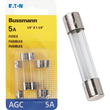 Bussmann 5-Amp 250-Volt AGC Glass Tube Automotive Fuse (5-Pack)