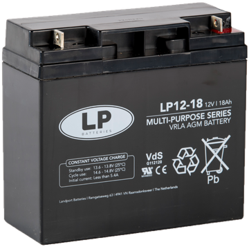Landport Batteries LP12-18NB 12 V 18 Ah at 20 hr ABS Plastic AGM Sealed Lead Acid Battery