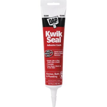 DAP Kwik Seal Kitchen & Bath Adhesive Caulk (Clear) 5.5 oz