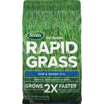Scotts Turf Builder Rapid Grass 5.6 Lb. 2800 Sq. Ft. Sun & Shade Mix Grass Seed & Fertilizer Combination