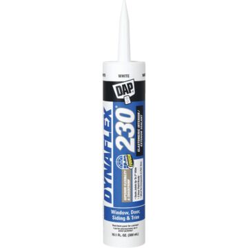 DAP Dynaflex 230 Waterproof Window, Door, Siding & Trim Elastomeric Sealant (White) 10.1oz