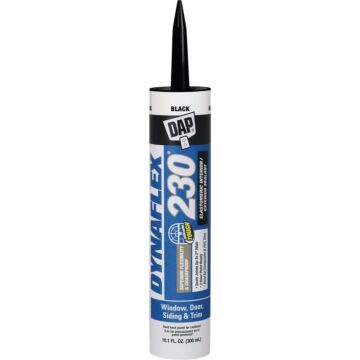 DAP Dynaflex 230 Waterproof Window, Door, Siding & Trim Elastomeric Sealant, Black 10.1oz