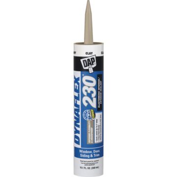 DAP Dynaflex 230 Waterproof Window, Door, Siding & Trim Elastomeric Sealant, Clay 10.1oz
