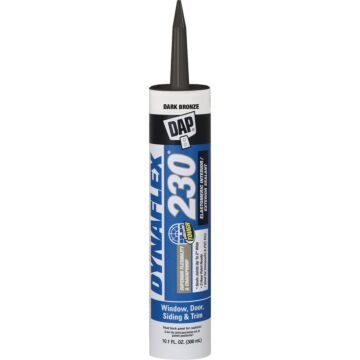 DAP Dynaflex 230 Waterproof Window, Door, Siding & Trim Elastomeric Sealant, Dark Bronze 10.1oz