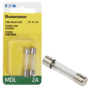 Bussmann 2A MDL Glass Tube Electronic Fuse (2-Pack)