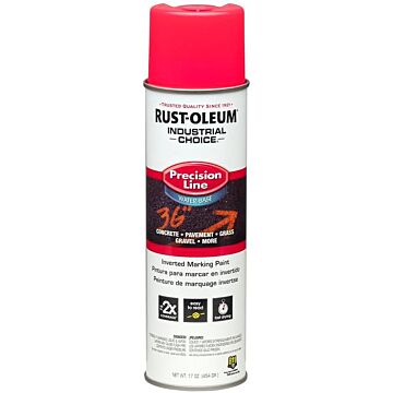 Rustoleum Industrial Choice M1800 System Water-Based Precision Line Marking Paint (Fluorescent Pink) 17 oz