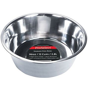 HiLo ZW150 98/56630 Pet Feeding Dish, L, 3 qt Volume, Stainless Steel