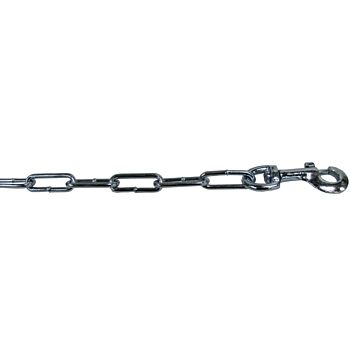Boss Pet PDQ 09415 Tie-Out Chain, Welded Link, 15 ft L Belt/Cable, Steel, For: Dogs Up to 125 lb