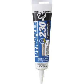 DAP Dynaflex 230 Waterproof Window, Door, Siding & Trim Elastomeric Sealant, White 5.5oz
