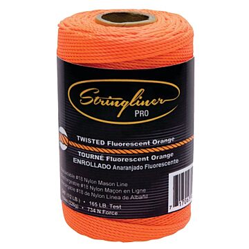 Stringliner Twisted Fluorescent Orange Pro Mason's Line Replacement Roll 540 ft