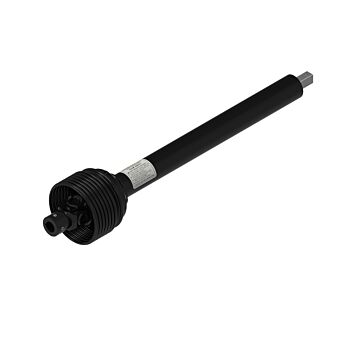 Weasler 3-50 series CV wide angle universal joint and shaft with guard with round with keyway, pin, setscrew connection and 1 x 1 1/8 rectangle, telescoping connection