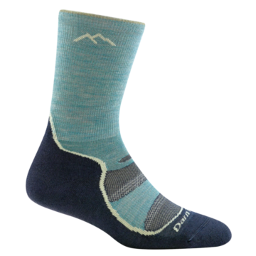 Women's Light Hiker Micro Crew Lightweight Hiking Socks (Aqua)