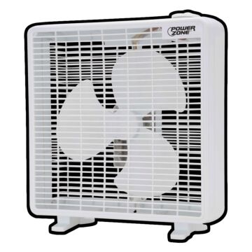 PowerZone 120 VAC 3-Blade, 3-Speed Box Fan (White)