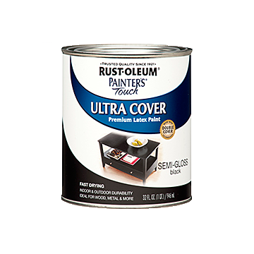 Rust-Oleum Painter's® Touch Ultra Cover - Multi-Purpose Brush-On - Quart - Semi-Gloss Black