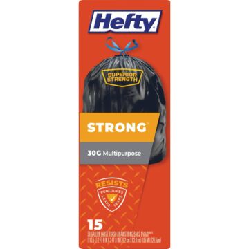 Hefty Strong 30 Gal. Large Black Trash Bag (15-Count)