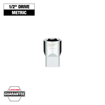 Milwaukee 1/2" Drive 18MM Metric 6-Point Socket with FOUR FLAT™ Sides