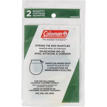 Coleman #20 Standard Tie Lantern Mantle (2-Pack)