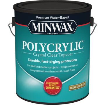 Minwax Polycrylic 1 Gal. Semi-Gloss Water Based Protective Finish