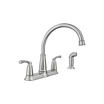 87403SRS Spot Resist Stainless Two-Handle High Arc Kitchen Faucet