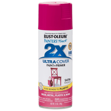 Painter's Touch® 2X Ultra Cover® Spray Paint - 2X Ultra Cover Satin Spray - 12 oz. Spray - Satin Magenta
