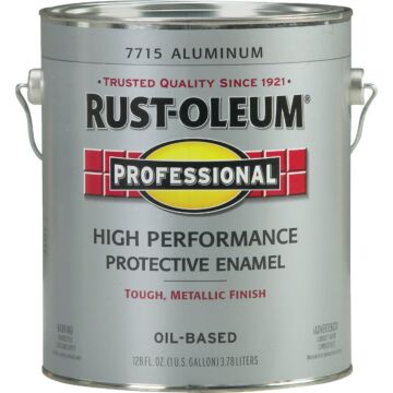 Rust-Oleum Professional Oil Based Gloss Protective Rust Control Enamel, Aluminum, 1 Gal.