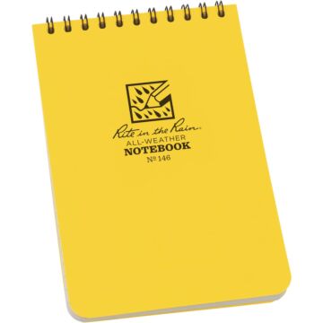 Rite in the Rain 4 In. W x 6 In. H Yellow 50-Sheet Top Spiral Bound All-Weather Memo Pad