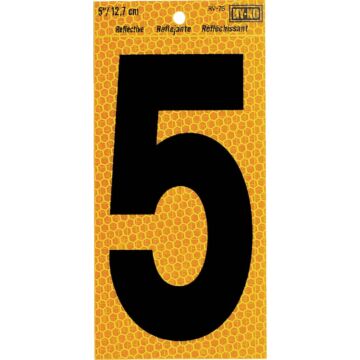 Hy-Ko 5 In. Yellow Reflective Number 5