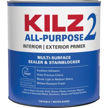 KILZ All-Pupose Interior/Exterior Sealer & Stain-Blocking Primer (White) 1 qt.