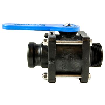 Norwesco 2 in MNPT x Male Coupler Connection Type Full Port Type Compact Bolted Ball Valve