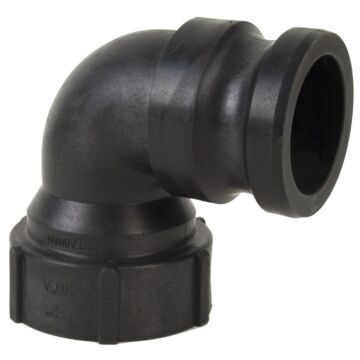 Norwesco 90deg 2" Male Camlock x 2" Female NPT, Poly