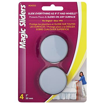 Magic Sliders 2 In. Round Self Adhesive Furniture Glide (4pk)