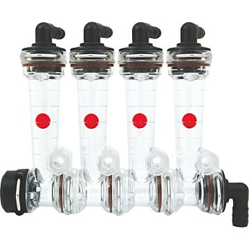 Wilger 3/8 in Hose Barb 4-Row Flow Indicator