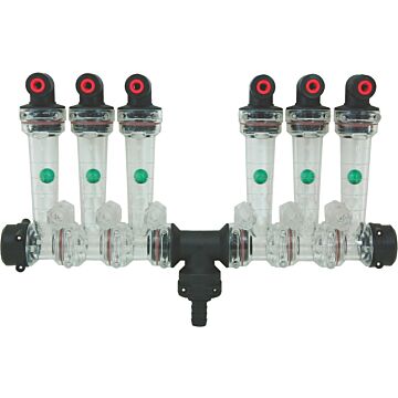 Wilger 1/4 in Tubing 6-Row Flow Indicator