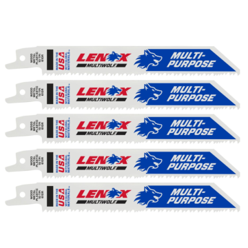 Lenox LENOX MULTIWOLF WAVE EDGE Reciprocating Saw Blades 10 TPI 152 x 19 x 0.9 mm 5/PK