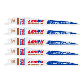Lenox LENOX LUMBERWOLF Reciprocating Saw Blades 6 TPI 152 x 19 x 1.3 mm 5/PK