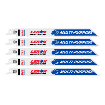 Lenox LENOX MULTIWOLF WAVE EDGE Reciprocating Saw Blades 10 TPI 203 x 19 x 1.3 mm 5/PK