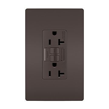 Pass & Seymour radiant® 20A Duplex Self-Test GFCI Receptacles with SafeLock® Protection, Brown