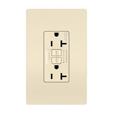 Pass & Seymour radiant® 20A Duplex Self-Test GFCI Receptacles with SafeLock® Protection, Light Almond