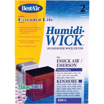 BestAir Extended Life Humidi-Wick ESW Humidifier Wick Filter (2-Pack)