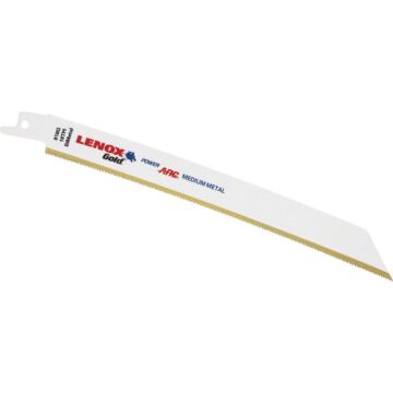 Lenox LENOX Gold Power Arc Reciprocating Saw Blade, For Medium Metal, Sheet Metal Cutting, 8-Inch, 18 Tpi, 5-Pack