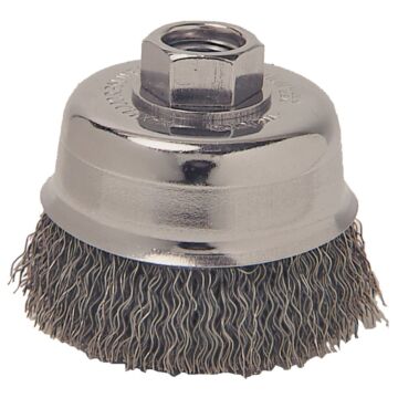Weiler 36061 Wire Cup Brush, 5 in Dia, 5/8-11 Arbor/Shank, Carbon Steel Bristle