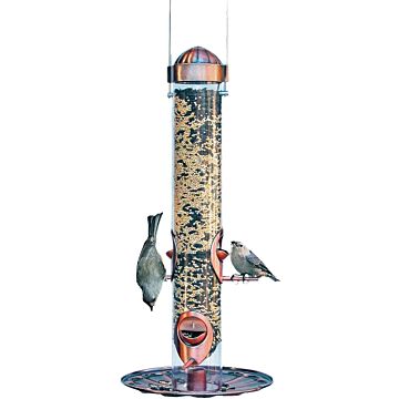 Perky-Pet 385-2 Wild Bird Feeder, 17 in H, Copper, 1.8 lb, Plastic, Clear, Antique Copper, Hanging/Pole Mounting