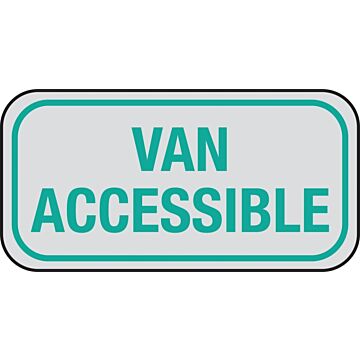 HY-KO Hy-Ko HW-54 Parking Sign, Rectangular, VAN ACCESSIBLE, Gray Legend, White Background, Aluminum